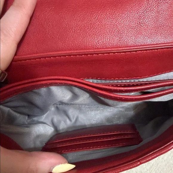 Red Quilted Top-Handle Crossbody Bag - Picture 3 of 6